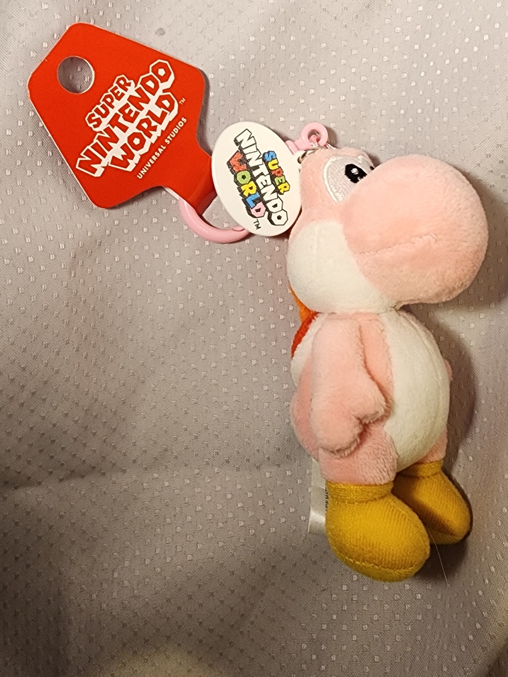 Super Nintendo World Pink Yoshi Plush Keychain - Nintendo